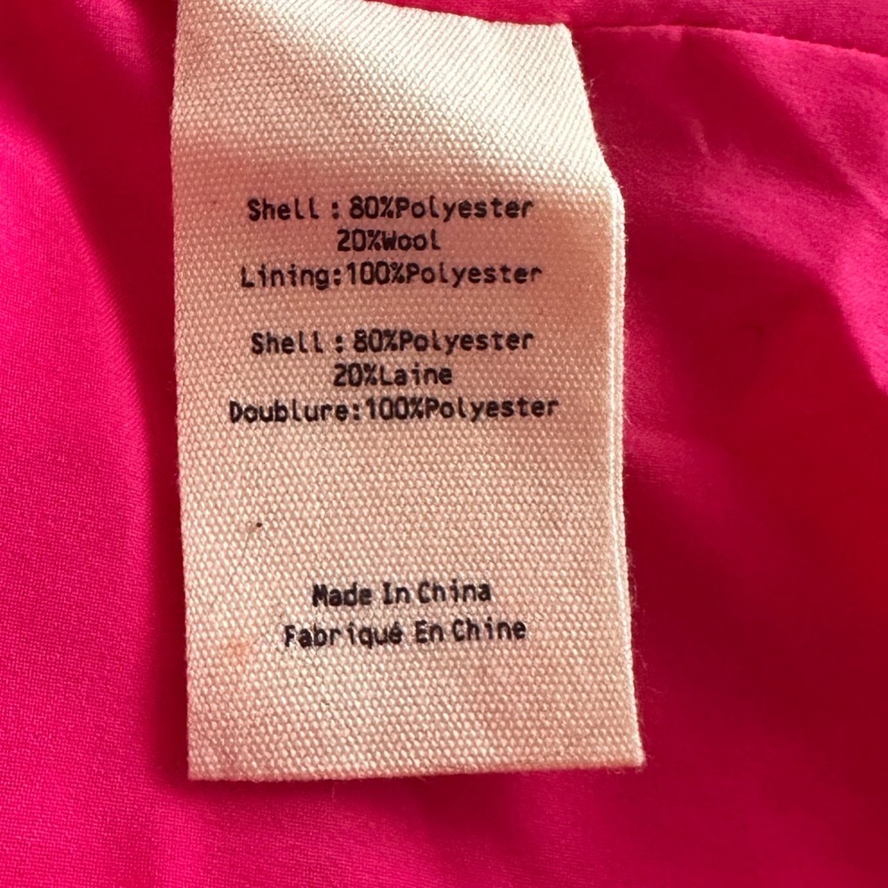 L'Agence 'Angelina' Tweed Raw-Trim Open-Front Blazer Jacket, Fuchsia Pink/Orange - Picture 8 of 9